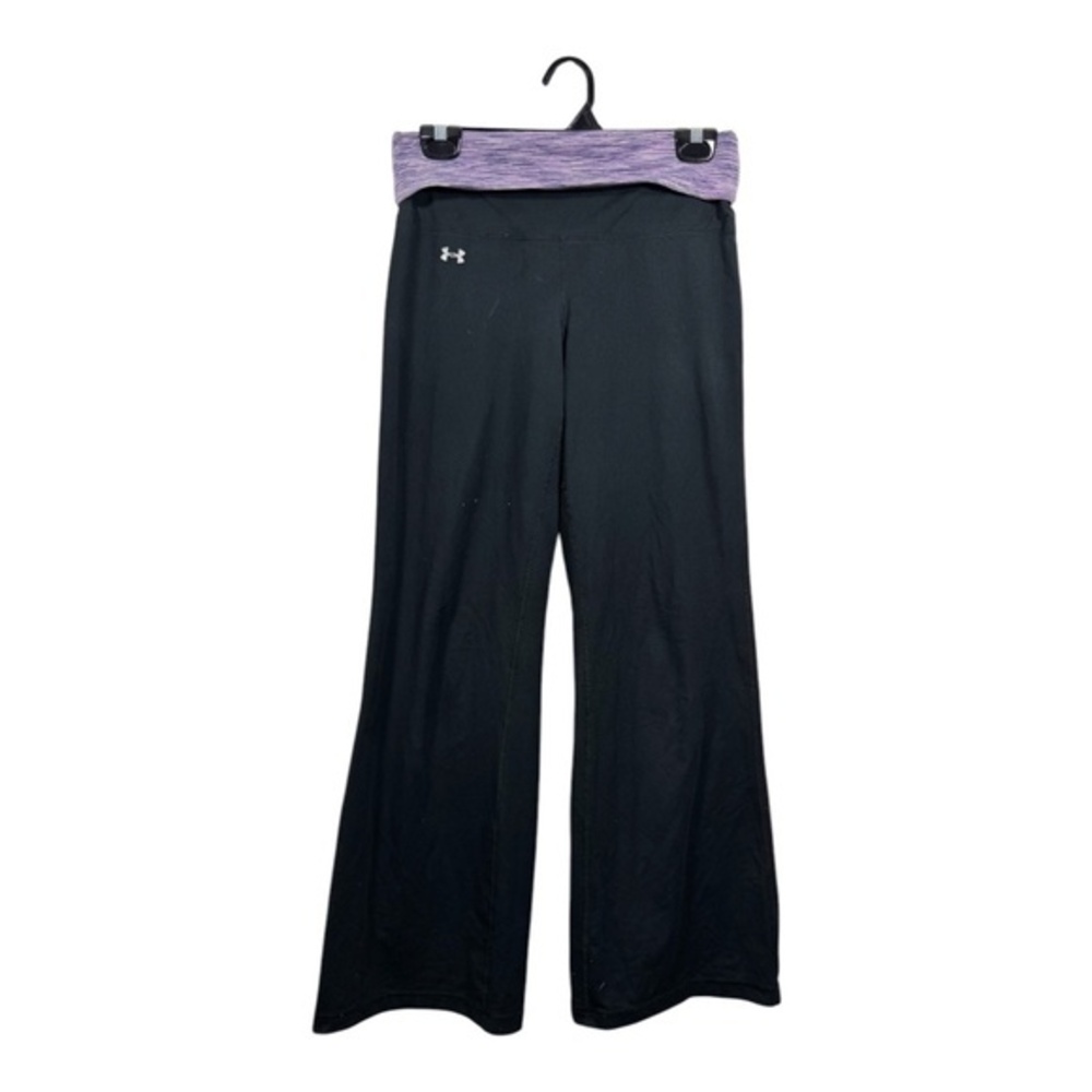 Under Armour Yoga Pants Womens Size Large Wide Leg Athleisure Black Comfort